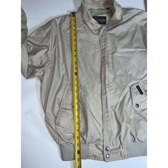 Members Only Jacket Size 42 Beige Khaki Bomber Pockets 1980s Vintage AS IS *READ - Picture 4 of 15